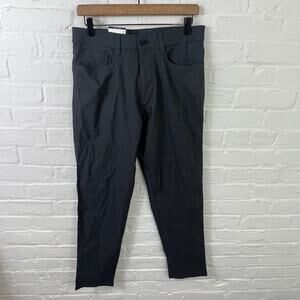 NWT Haggar Men's Straight Leg Ankle Pant Perfect Fit Solid Black Size 30/30